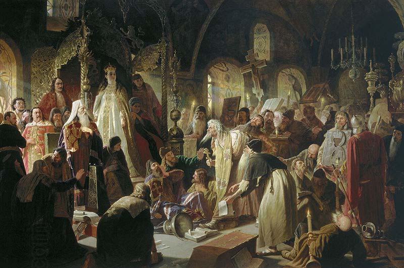 Vasily Perov Nikita Pustosviat. Dispute on the Confession of Faith China oil painting art